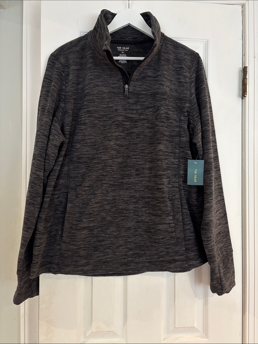 tek gear women’s Heathered Charcoal Quarter-Zip Pullover Sweater